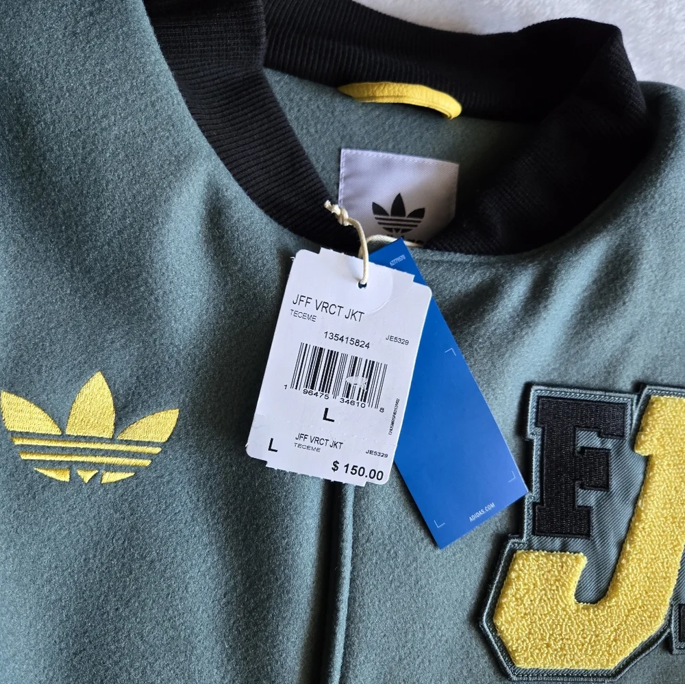 Jamaica Football Federation Men Large Adidas Originals VRCT TECEME Jacket JE5329